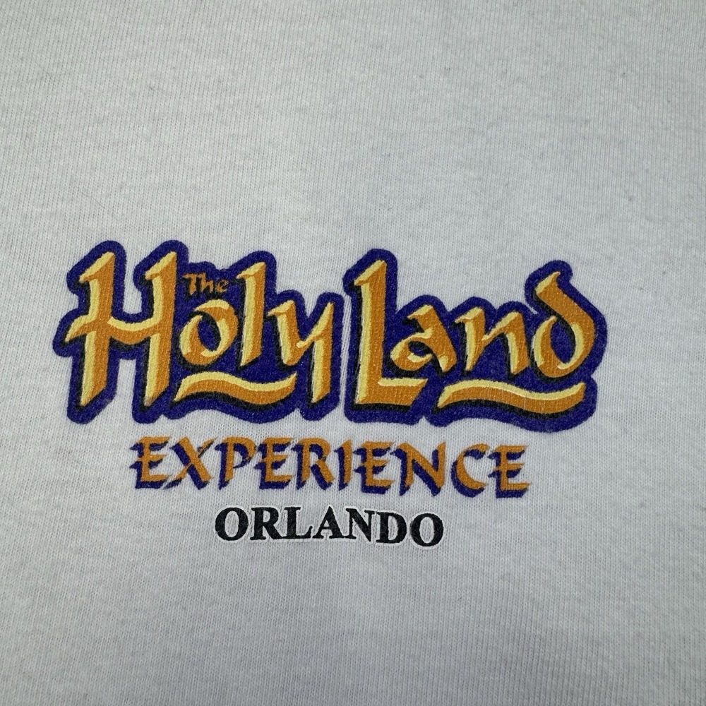 Vintage Holy Land Experience Shirt Mens XL White Orlando Graphic Tee Hanes Beefy - Picture 11 of 16